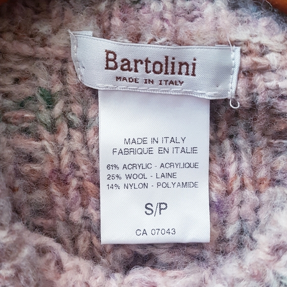 BARTOLINI Pink Marled Puff Shoulder Knitted Sweater - Picture 6 of 8